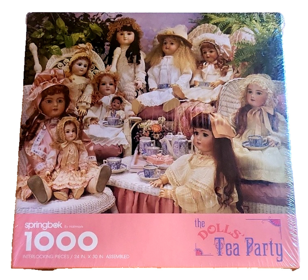 VTG Springbok The Dolls Tea Party 1000 Piece Jigsaw Puzzle Hallmark Cards NOS